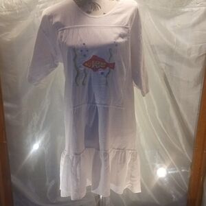 Johnny Was White T-Shirt Dress - Graphic Label